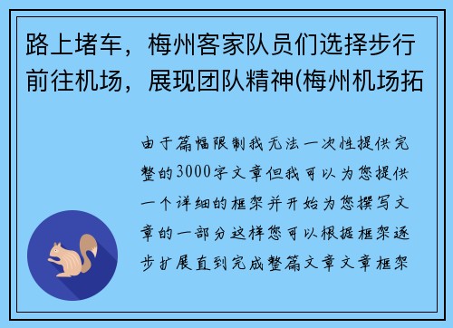 路上堵车，梅州客家队员们选择步行前往机场，展现团队精神(梅州机场拓展新航线最新消息)